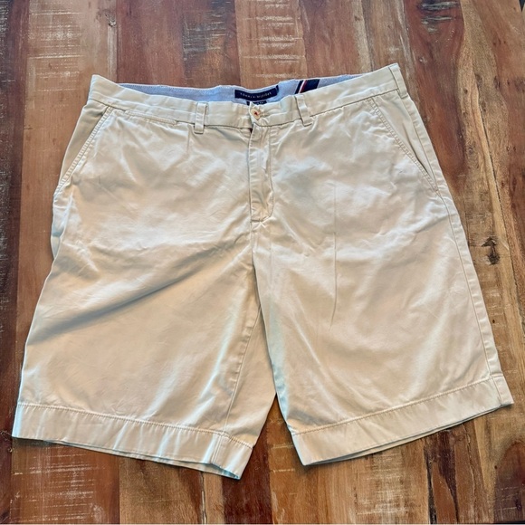 Tommy Hilfiger Tan Flat Front Shorts - Picture 1 of 7